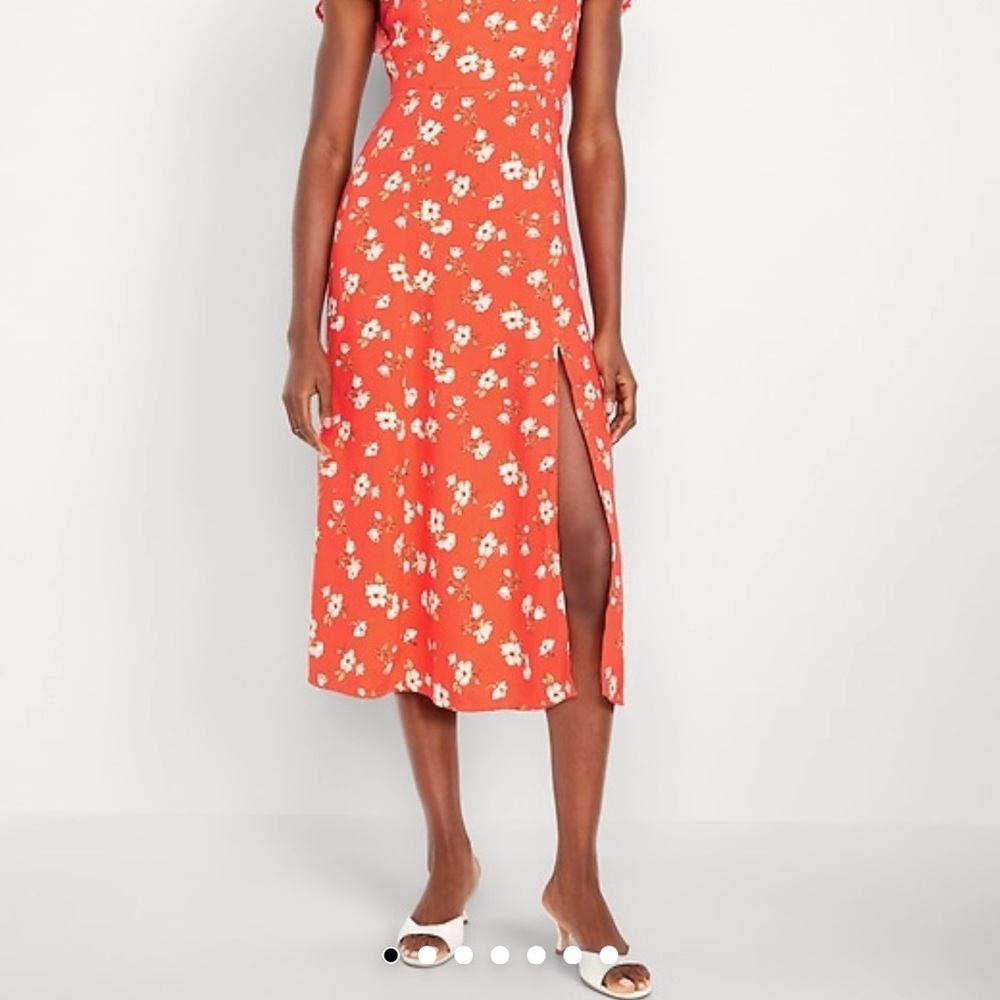 Old Navy Orange Slit Midi Sundress - Picture 3 of 5